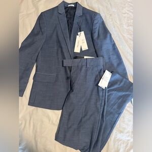 Boys size 12 Calvin Klein chambray suit NWT